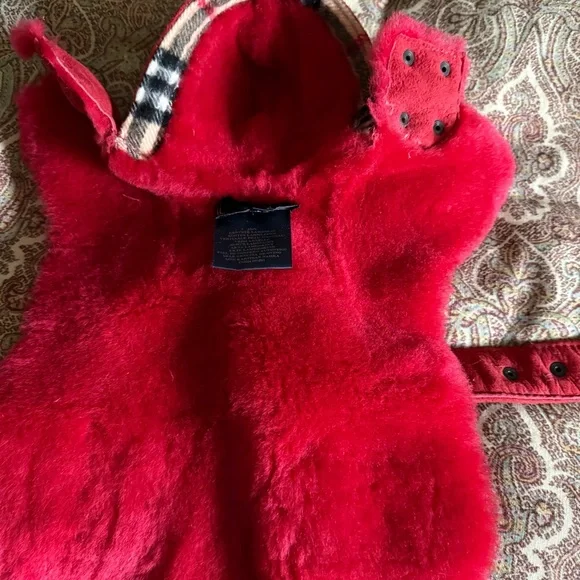 Burberry Red Genuine Lambskin Coat